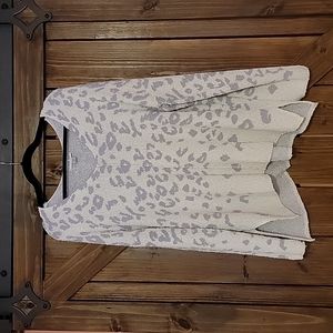 Knox Rose Animal Print V-Neck Pullover Sweater Size XXL Women